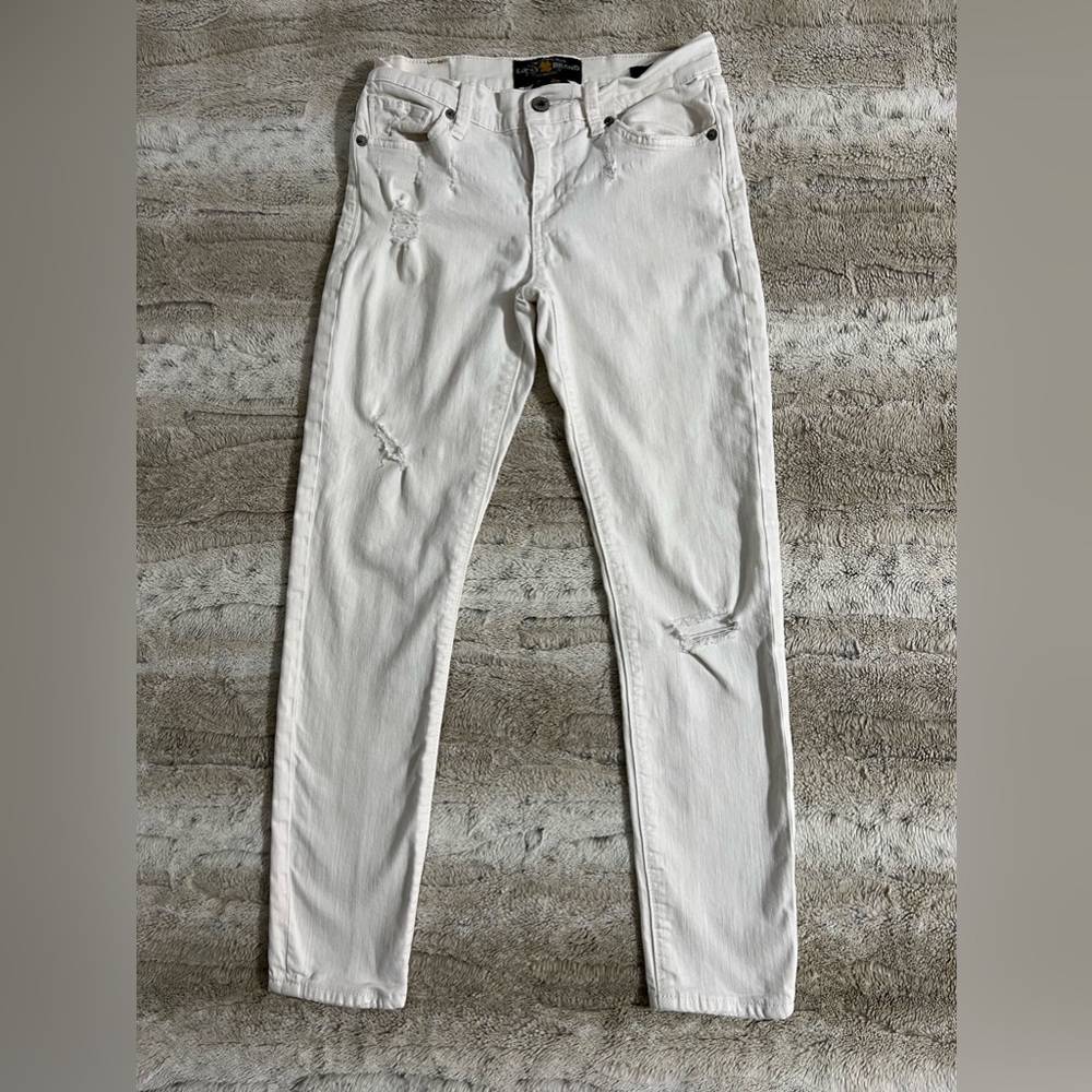 Lucky Brand Distressed White Skinny Jeans EUC